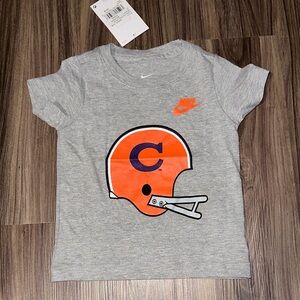 Nike Kids Gray Tee with Orange Helmet Graphic